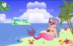 海边沙滩美人鱼壁画