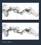 新中式抽象水墨山水意境床头画