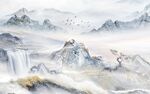 新中式山水背景墙