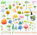 手绘树木