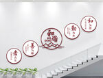 和谐社区楼梯文化墙