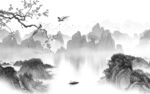 意境风景灰色山水 tif分层