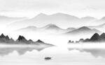 简约意境背景山水 TIF分层