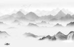 简约灰色风景山水 TIF分层