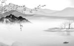 高档 新款灰色山水 tif分层