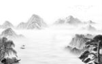 高清 风景灰色山水 tif分层