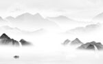 简约客厅灰色山水 文件分层 