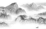 人气灰色画山水图 tif分层