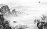 高档 客厅灰色山水 tif分层