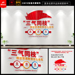 三气同枝党建文化墙