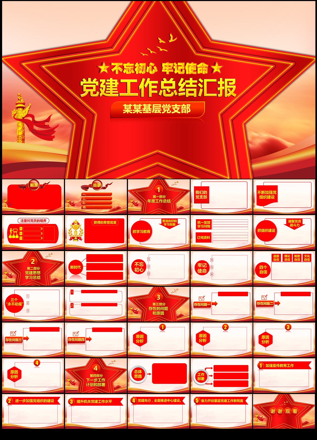 党建工作总结汇报PPT