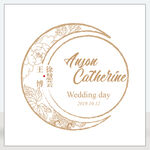 简约新中式圆形婚礼logo