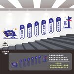 公安局派出所警营楼梯楼道文化墙