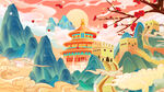 天坛国潮插画