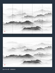 抽象新中式山水画