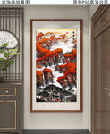 新中式水墨山水玄关装饰画