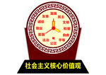 核心价值观时钟花格立牌表盘