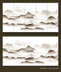 中式水墨山水背景