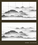 水墨抽象山水画