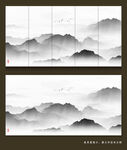中国风抽象水墨山水背景