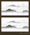 隔断水墨山水画