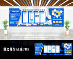 创意蓝色科技公司历程简介文化墙
