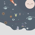 卡通宇宙星空背景墙