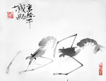 张大千 古画 国画 虾 字画