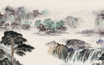新中式意境背景山水 TIF分层