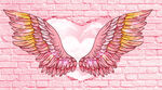 粉红网红翅膀背景墙