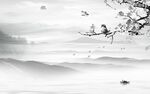 花鸟灰色大气山水 TIF文件