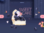 蓝莓蛋糕甜品店灯箱海报
