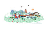 国潮风格插画封面设计稿
