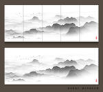 现代轻奢抽象山水装饰画