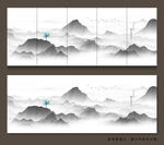 现代轻奢抽象山水装饰画