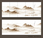 水墨轻奢抽象山水画