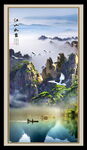 竖幅山水画