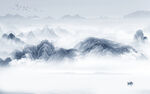 现代 高清山水墙画 TIF分层