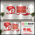 践行五个坚持党建文化墙