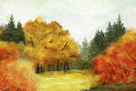 秋天水彩风景画