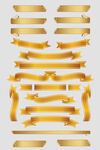AI矢量金色渐变花纹标题栏
