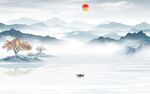 大气 高端山水墙画 TIF分层