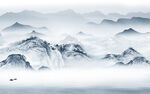 中式 风景山水墙画 TIF分层