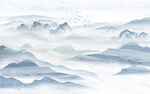 简约山水新中式电视背景墙