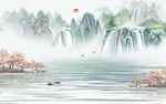 中国风山水大气墙画 TIF文件