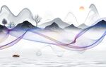 中国风意境画山水 TIF分层图