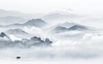 简约 客厅背景山水 TIF分层