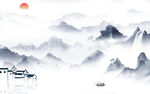 中式 山水简约背景 TIF分层