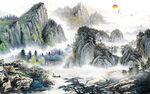 国画客厅新山水画 TIF分层