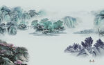 大气现代山水背景 tif分层